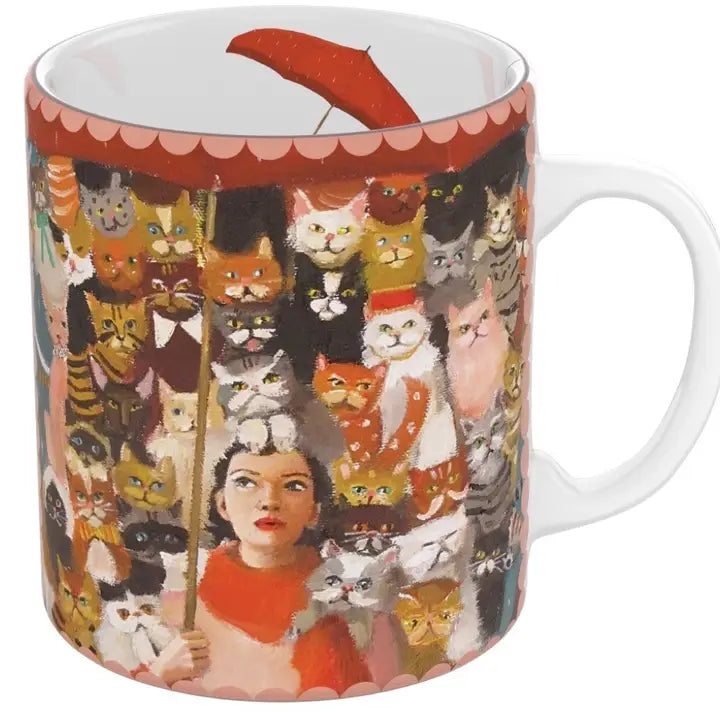 Women surrounded by Cats Coffee mug