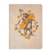 California Bear Hug Hardcover Journal by SF Mercantile featuring a hand-drawn bear holding a California sign surrounded by bright poppies on a woodgrain cover.