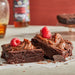 brownie with chocolate spread and raspberry