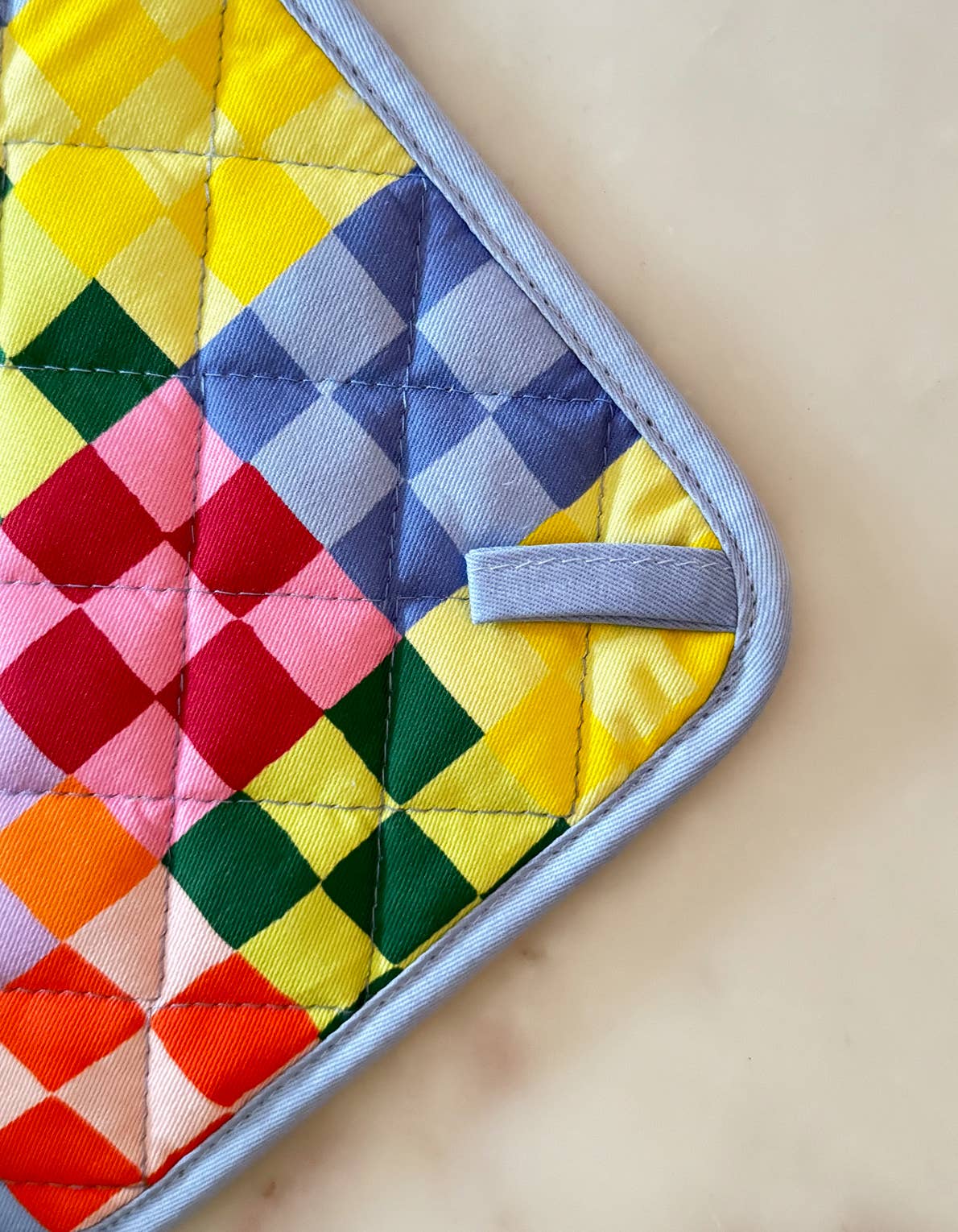 rainbow checkered pot holder