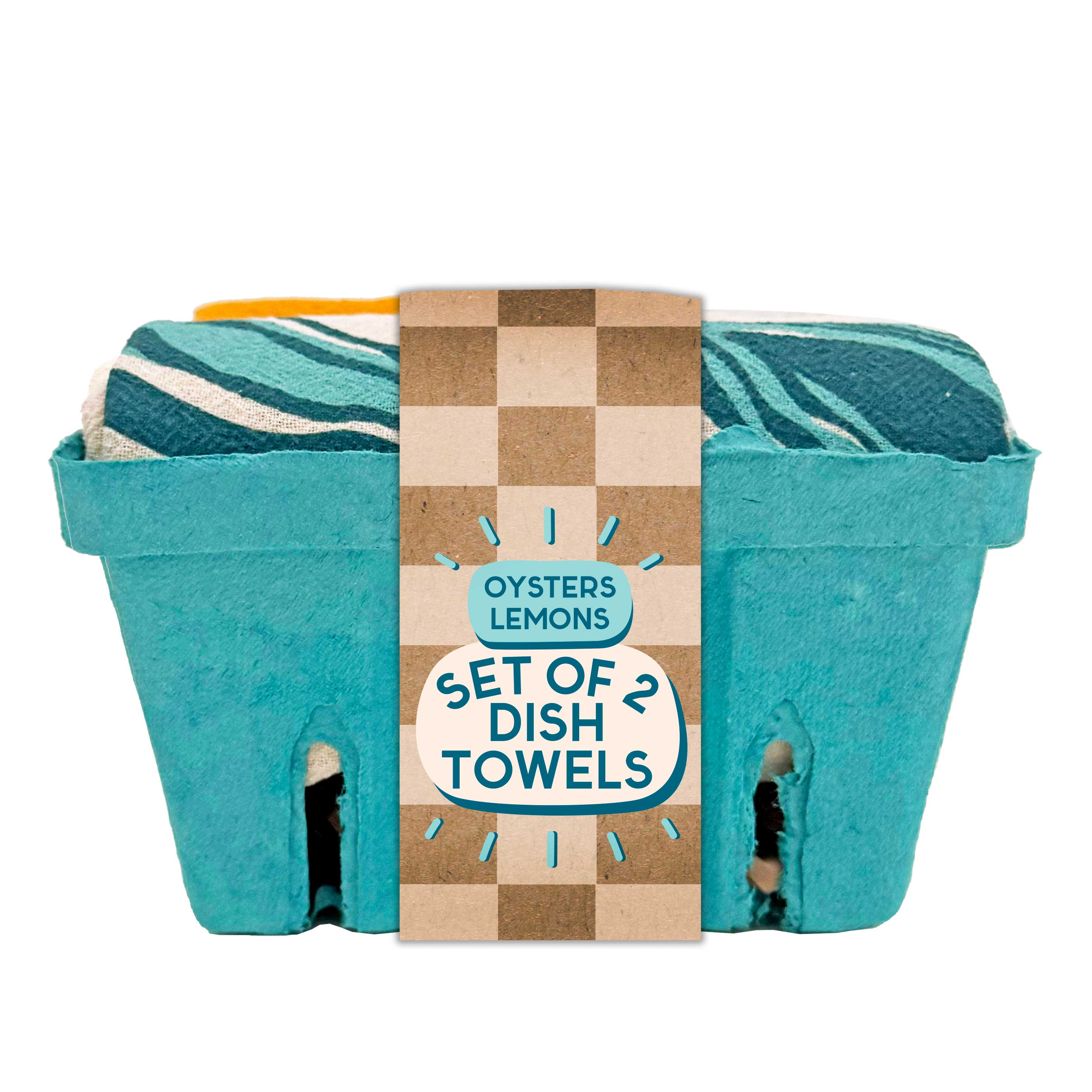 Fresh Oysters (Oyster & Lemon) Tea Towels - Set of 2