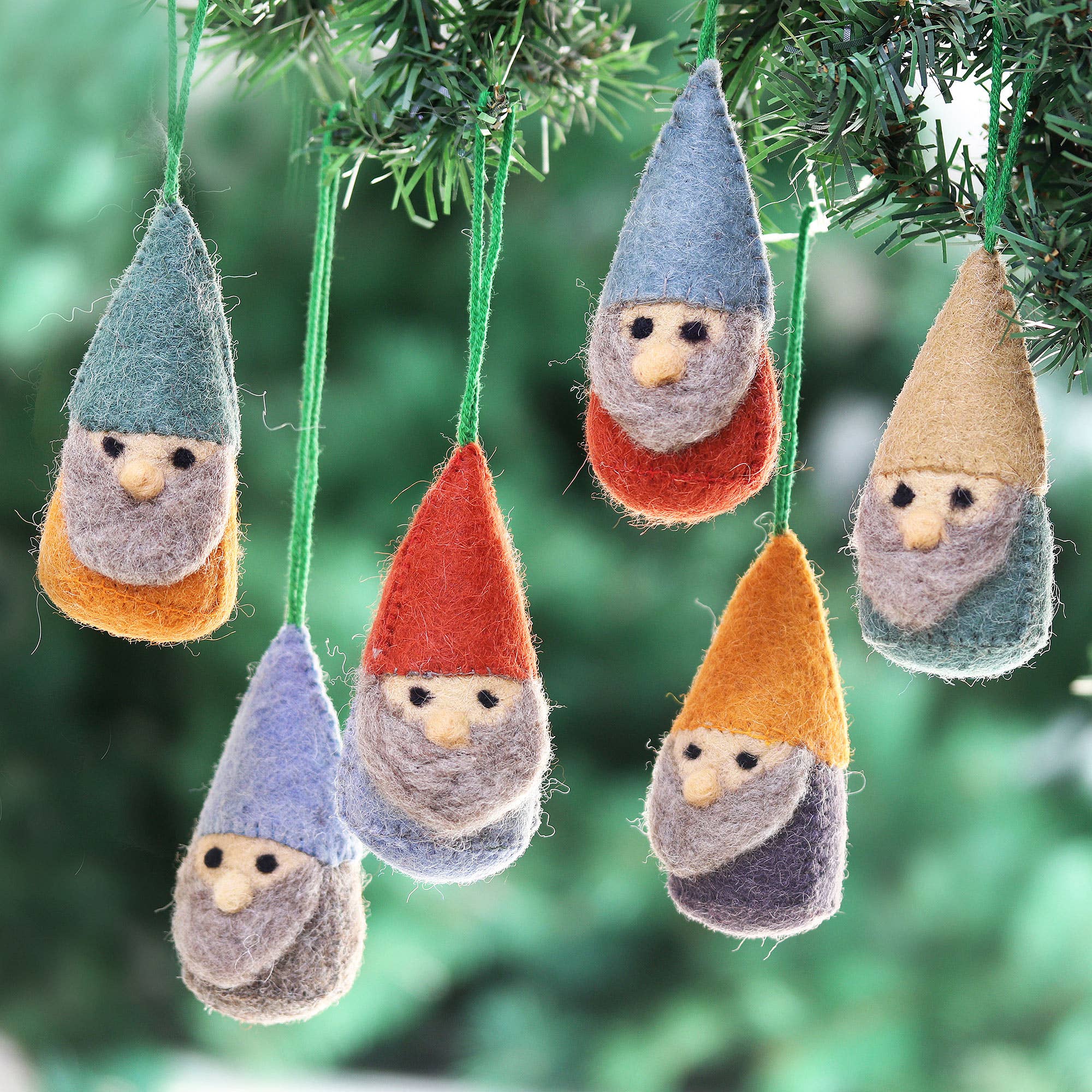 Novica Handmade Winter Gnomes Wool Felt Ornaments
