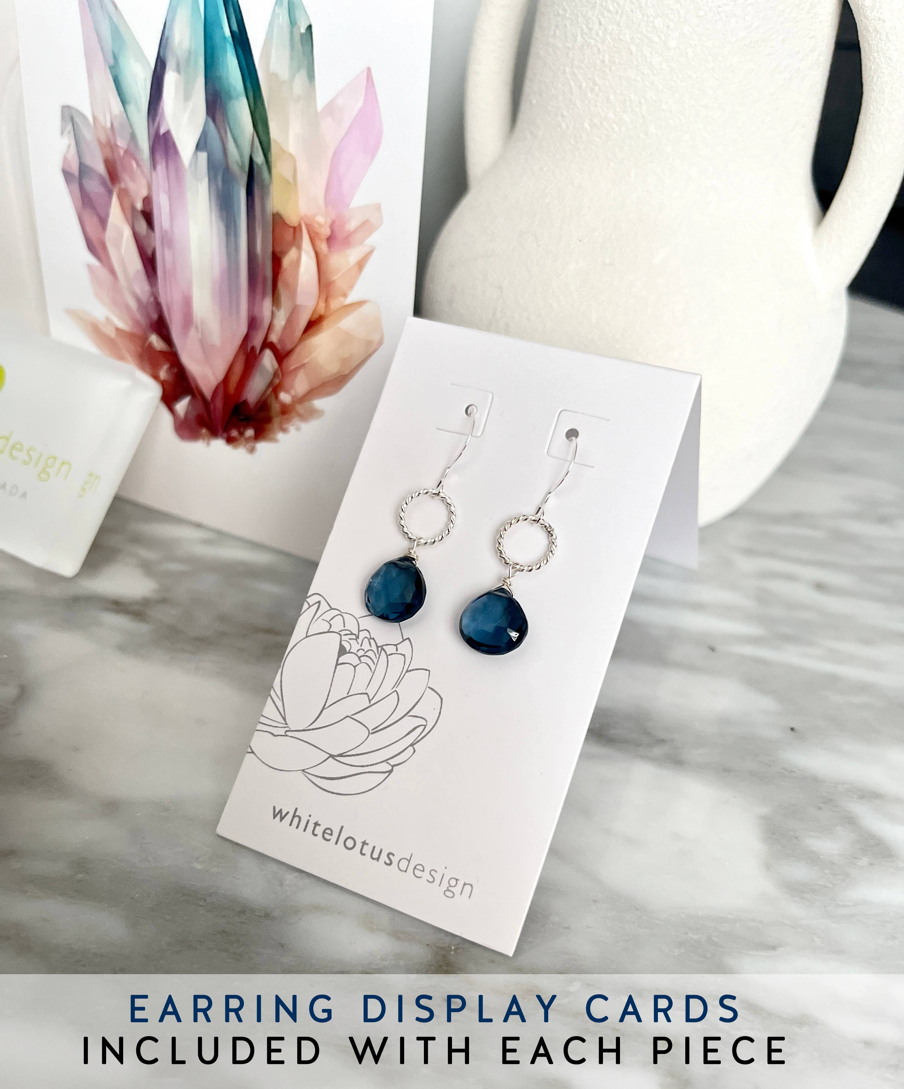 Organic Eco Glass Earrings – Recycled Glass, .925 Silver,  : SEAFOAM