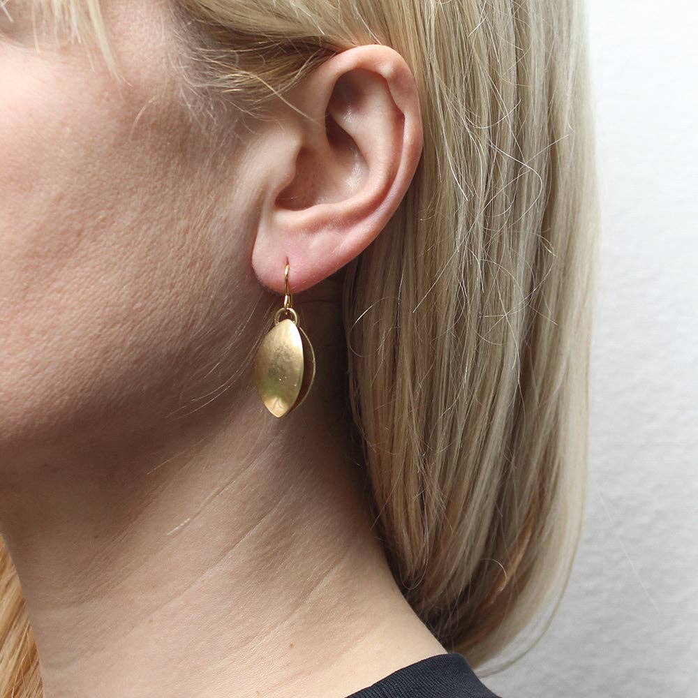 Leaf Pod Wire Earrings by Marjorie Baer, handcrafted jewelry made in California
