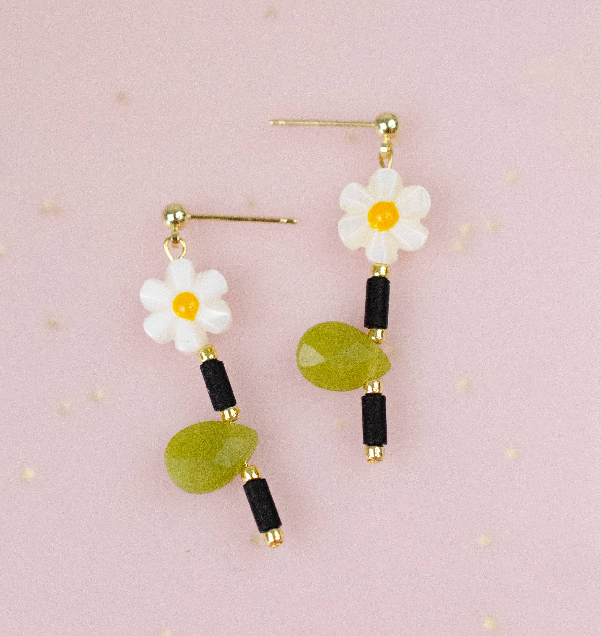 Dainty Beaded Flower Earrings