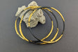 Stylish Forged Steel and Gold Bangle: 10 gauge steel, forged for that perfect triangular shape, and then given a luxurious 23k gold hug—because your wrist deserves a lavish hug too, but maybe not a swim in the pool!