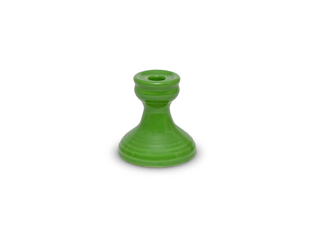Green candlestick holder