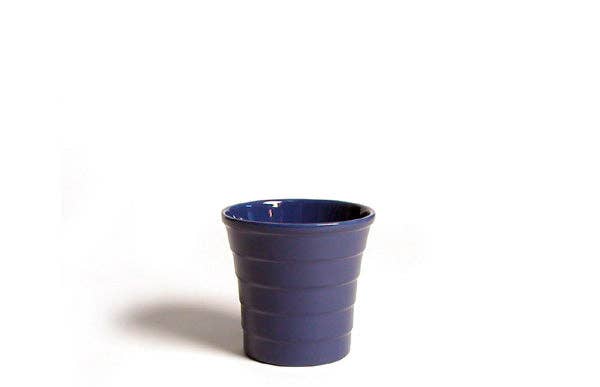 blue ceramic planter