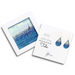 Shining Sea Small Teardrop Earrings by Foterra Jewelry featured alongside an inspiring quote and a stunning ocean photo, emphasizing their unique handmade craftsmanship.