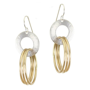 Large Ring and Hoops Wire Earrings by Marjorie Baer, handcrafted jewelry made in California