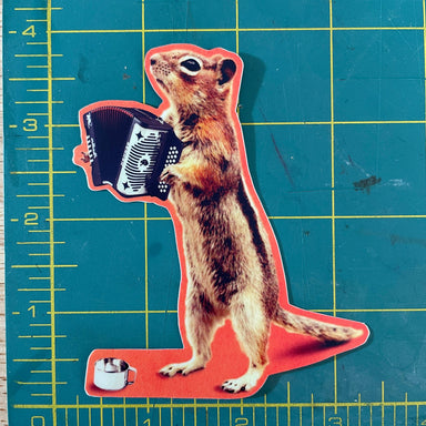 squirrel playing instrument sticker
