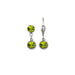 Pair of silver drop earrings with green gemstones