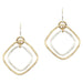 Nesting Square Rings Wire Earrings by Marjorie Baer, handcrafted jewelry made in California