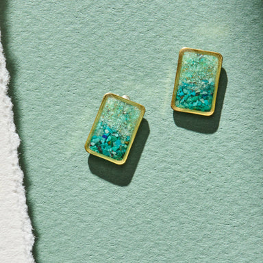 Rectangle color block earrings