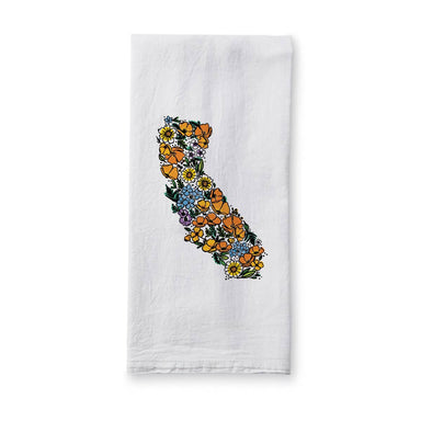 California State Wildflowers Tea Towel
