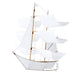 Classic white Sailing Ship Kite by Haptic Lab, designed for flying and as a decorative baby mobile, featuring a handcrafted bamboo frame and ripstop nylon sails.