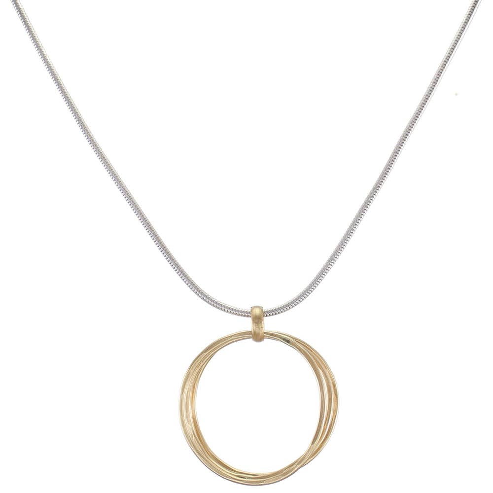 Hammered Rings Necklace by Marjorie Baer, handcrafted jewelry made in California
