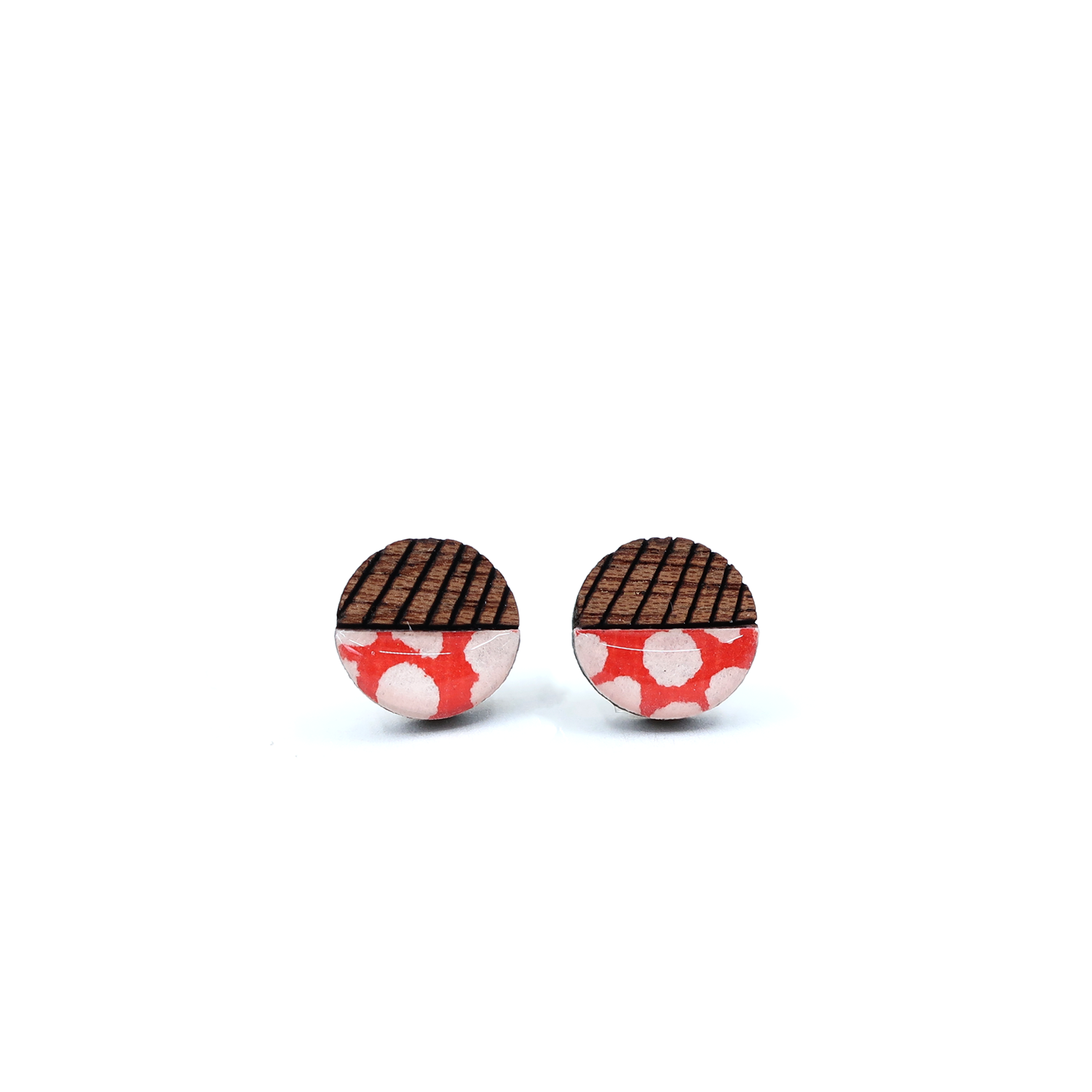 Elegant mini geometric color block titanium studs with a playful design, ideal for everyday wear.