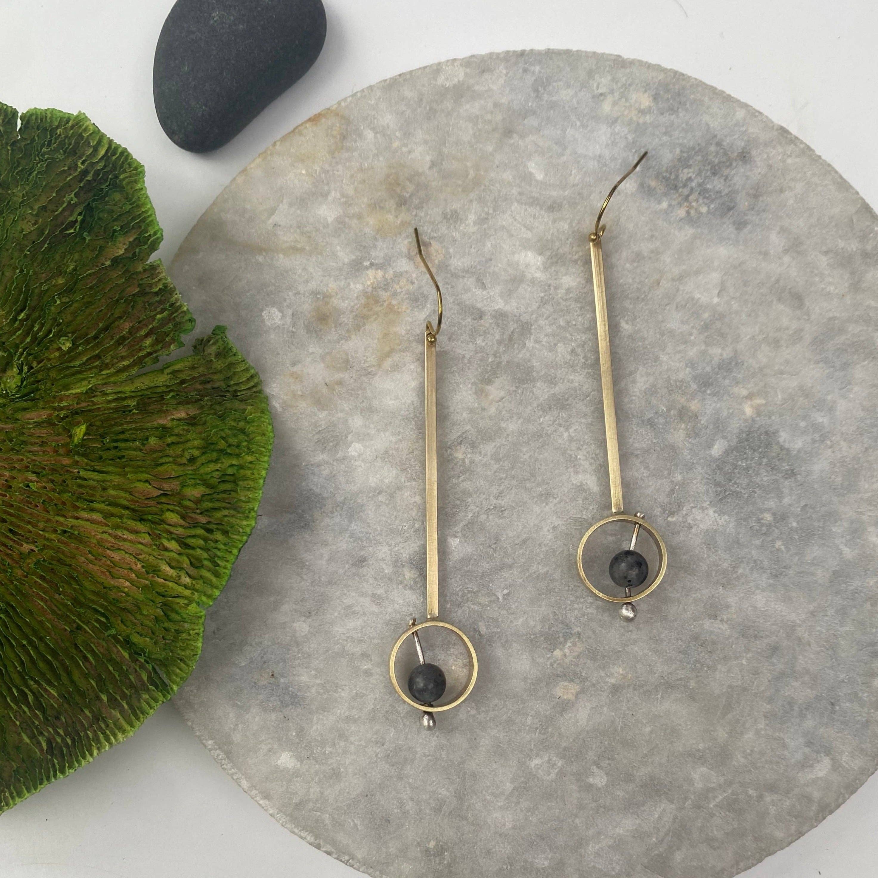 Kinetic Natural stone drop earrings