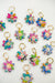 handpainted acrylic flower earrings with stone
