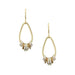Small Teardrop with Accent Rings Wire Earrings featuring a delicate brass teardrop with two-tone accent rings, stylish and lightweight for everyday wear.