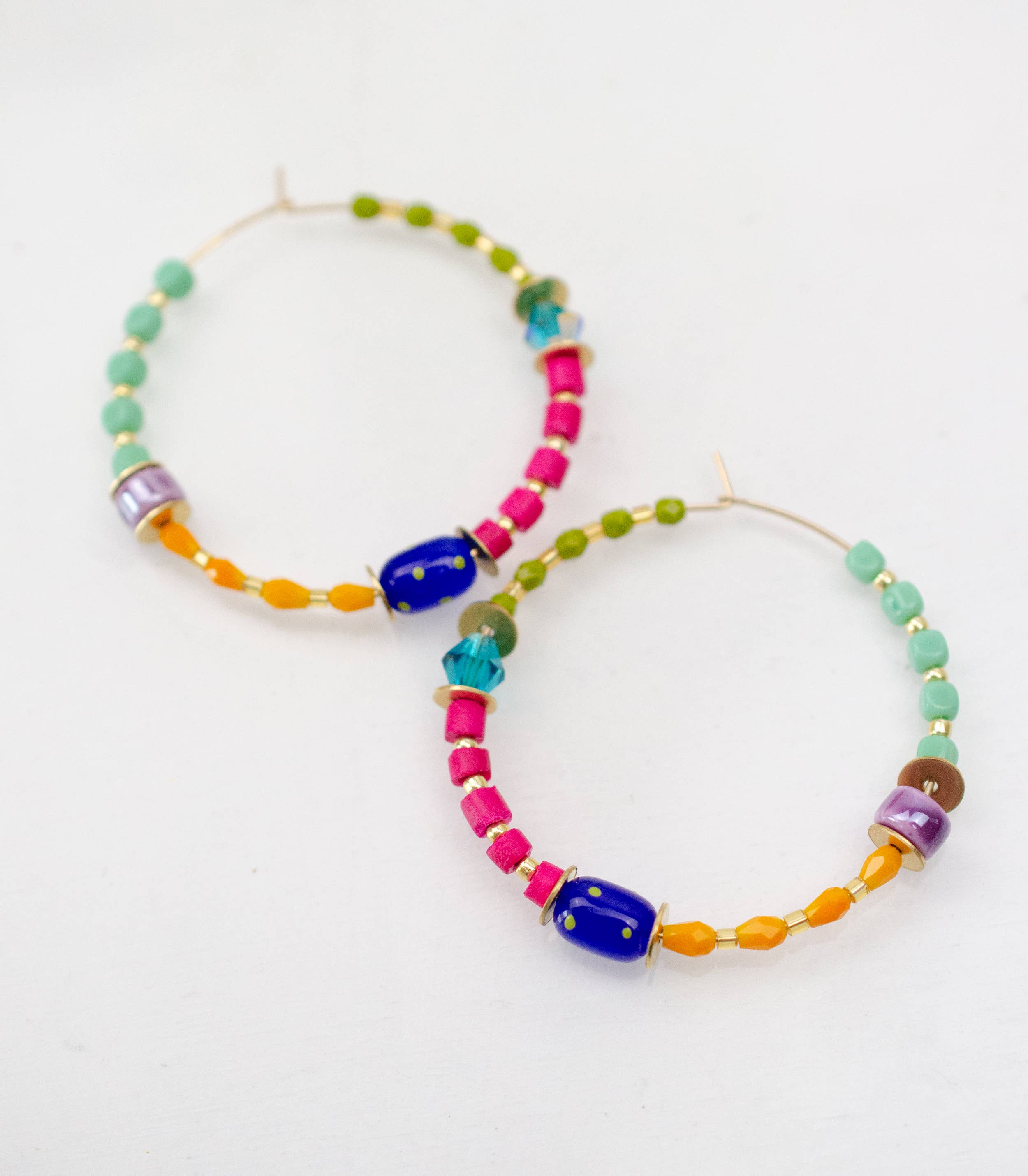 Large Colorful Beaded Earrings