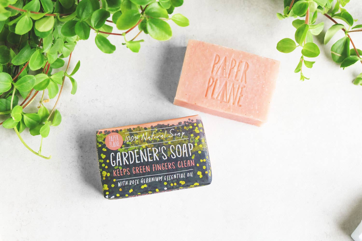 Paper Plane Gardener's soap with Rose Geranium