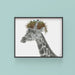 giraffe with a nest on his head framed portrait
