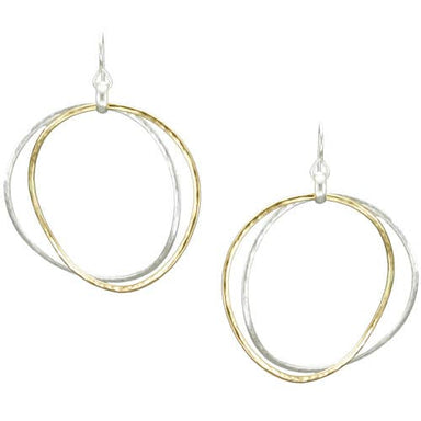 Double Hammered Hoops Wire Earrings by Marjorie Baer, handcrafted jewelry made in California