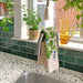 Close-up view of the Tomato Basil Tea Towels, showcasing colorful tomato and basil graphics on 100% cotton material.