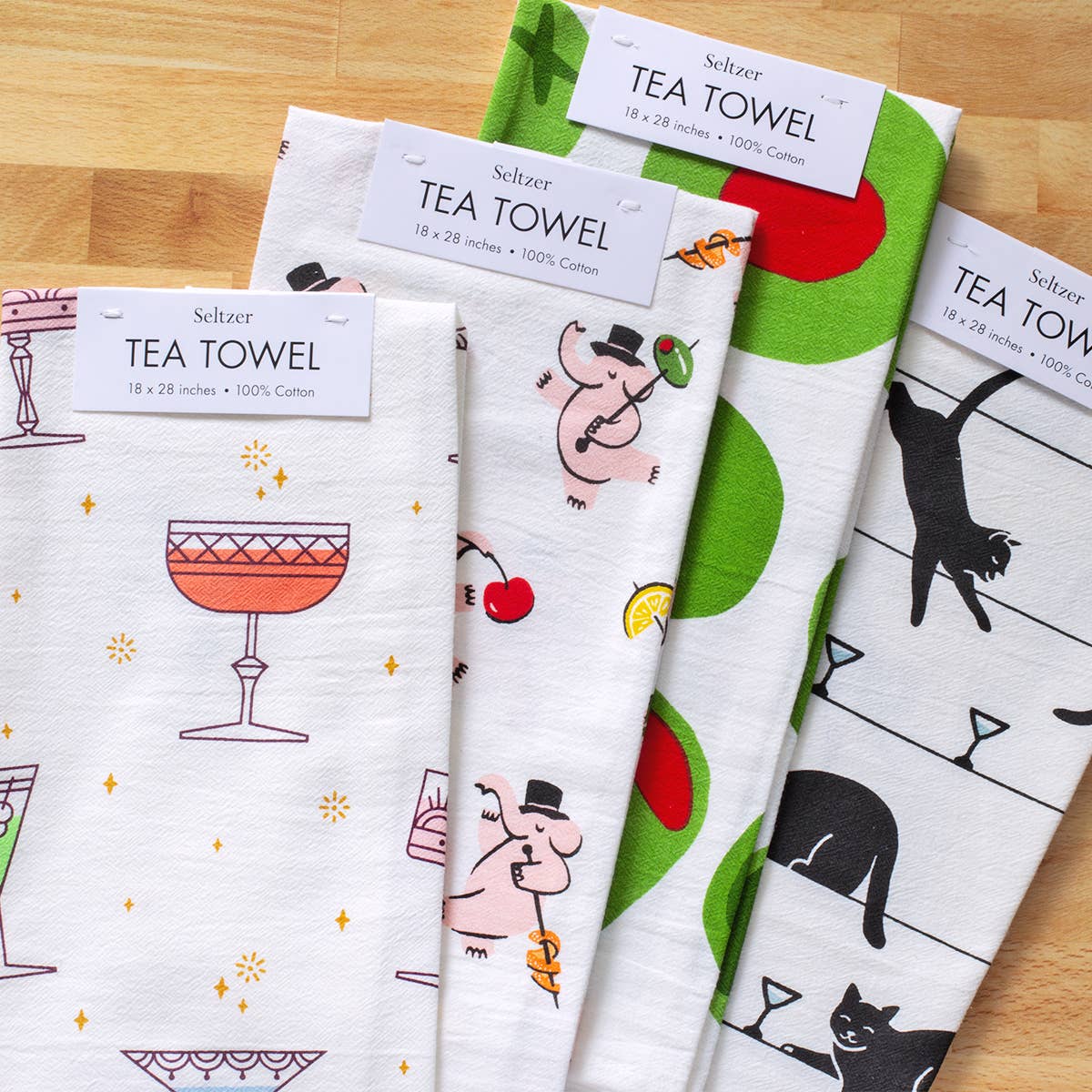 Green Olives Tea Towel