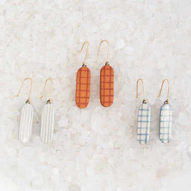 glazed pinstripe earrings