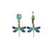 Dragonfly-shaped earrings with gemstones 