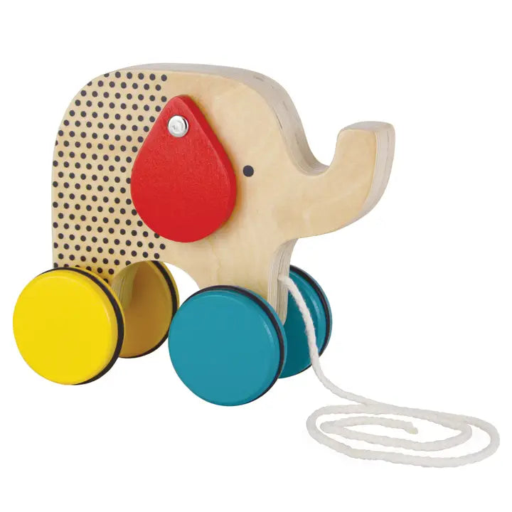 Jumbo jumping elephant Wooden Pull Toy from Petit Collage