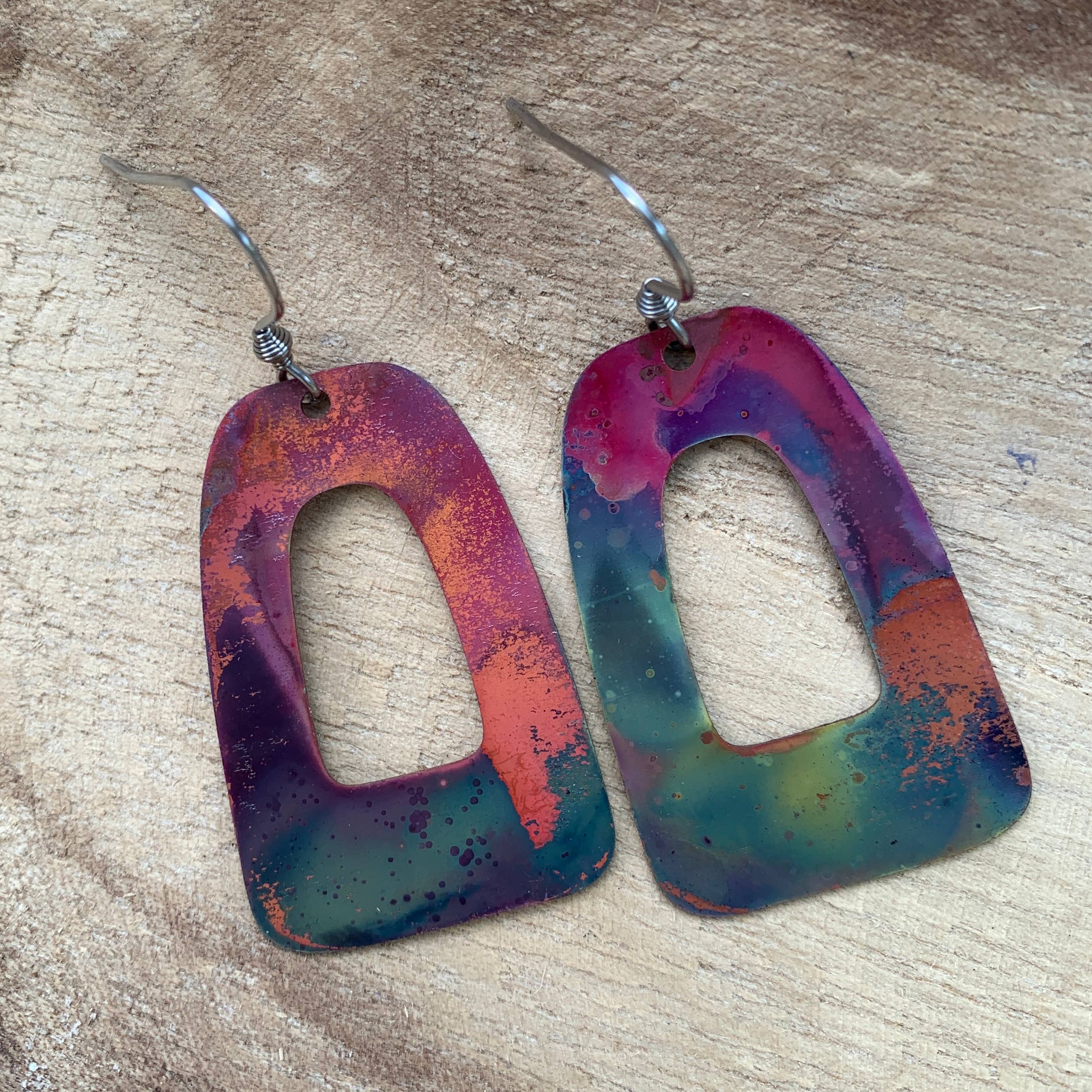 Boho Frame Copper Earrings