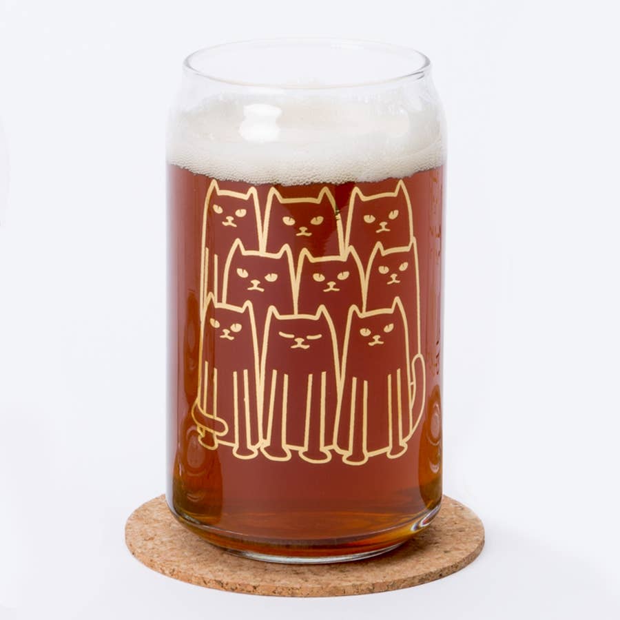 Cat Beer Can Glass by Counter Couture