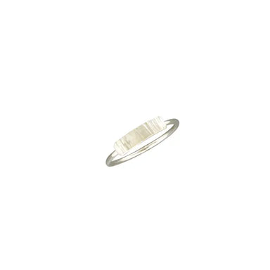 silver hammered bar ring