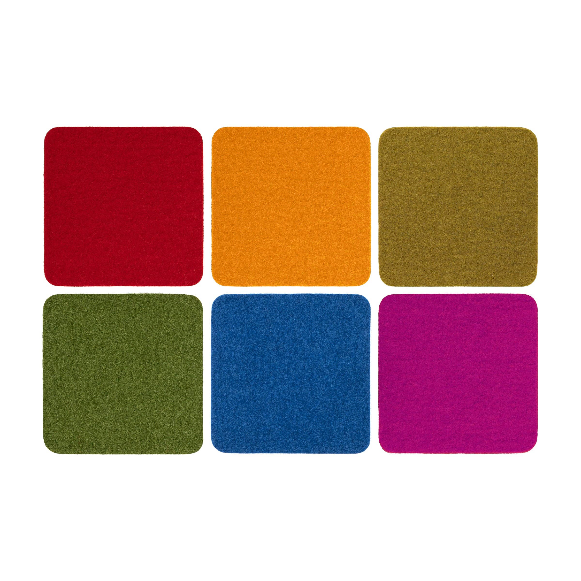 Felt Square Coasters | Set of 6 Multicolor