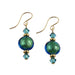 blue and green crystal earrings