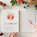 Inside pages of the Fruit watercolor workbook showcasing outlined fruit sketches ready for watercolor painting.
