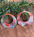 Front view of Boho Large circle earrings, emphasizing their lightweight design and artistic copper finish.