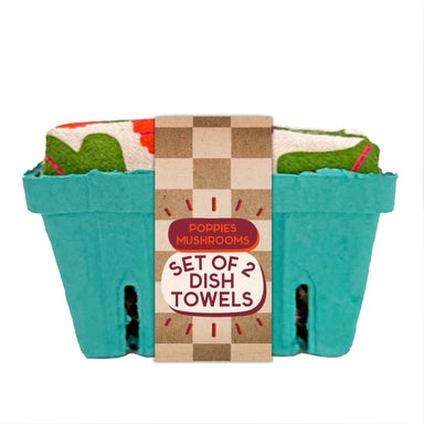 Field Day Poppies Tea Towel featuring a gorgeous poppy flower illustration, made from 100% cotton, ideal for gifting and everyday use.