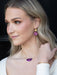 Close-up of the Danica Earrings featuring a shimmering niobium sphere and intricate constellation artwork, stylish enough for a galactic gathering!