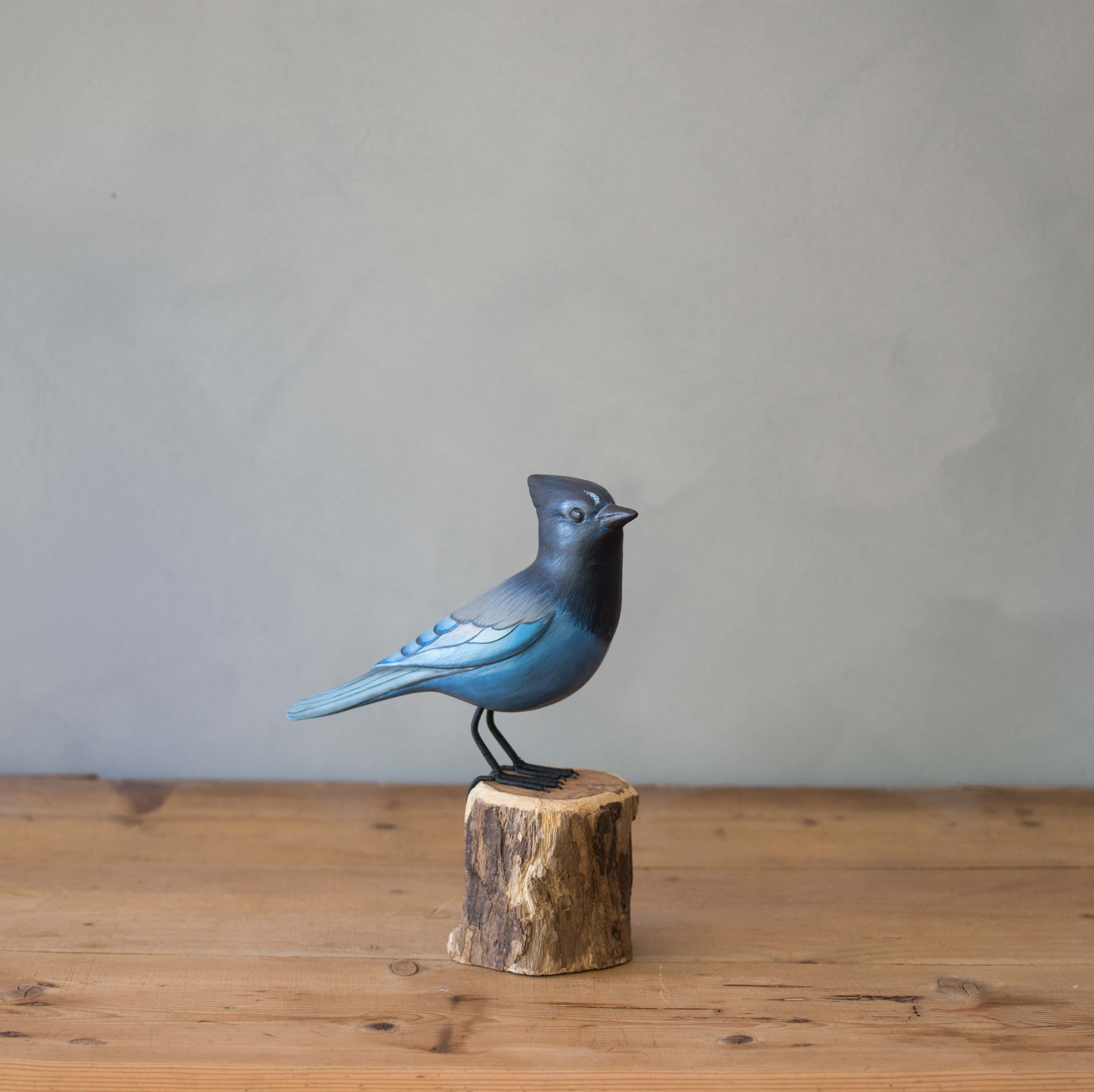 Stellar Jay - 8.5"H - Hand Carved Ornament