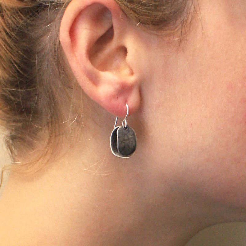 Layered Ovals Earrings by Marjorie Baer, handcrafted jewelry made in California