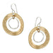Wide Ring with Hammered Wire Hoop Wire Earrings by Marjorie Baer, handcrafted jewelry made in California