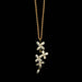 Elegant White Hydrangea 16" Adjustable Pendant jewelry by Michael Michaud, showcasing intricate floral design in bronze with a silver plated finish and 22K white gold leaf.