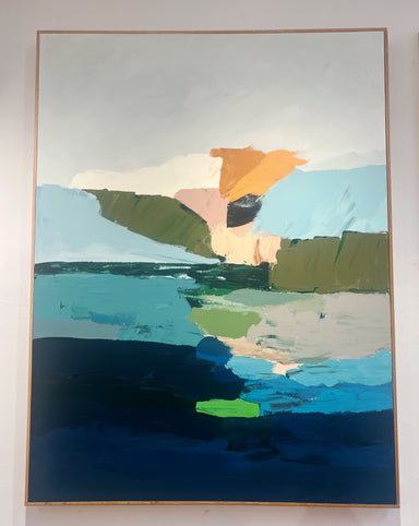 Mauna Loa Original Painting 36 x 48 by Caryn Owen, showcasing modern abstract art designed to complement various contemporary interior styles. This vibrant piece captures inspiration from nature, fashion, decor, and oceanic beauty.