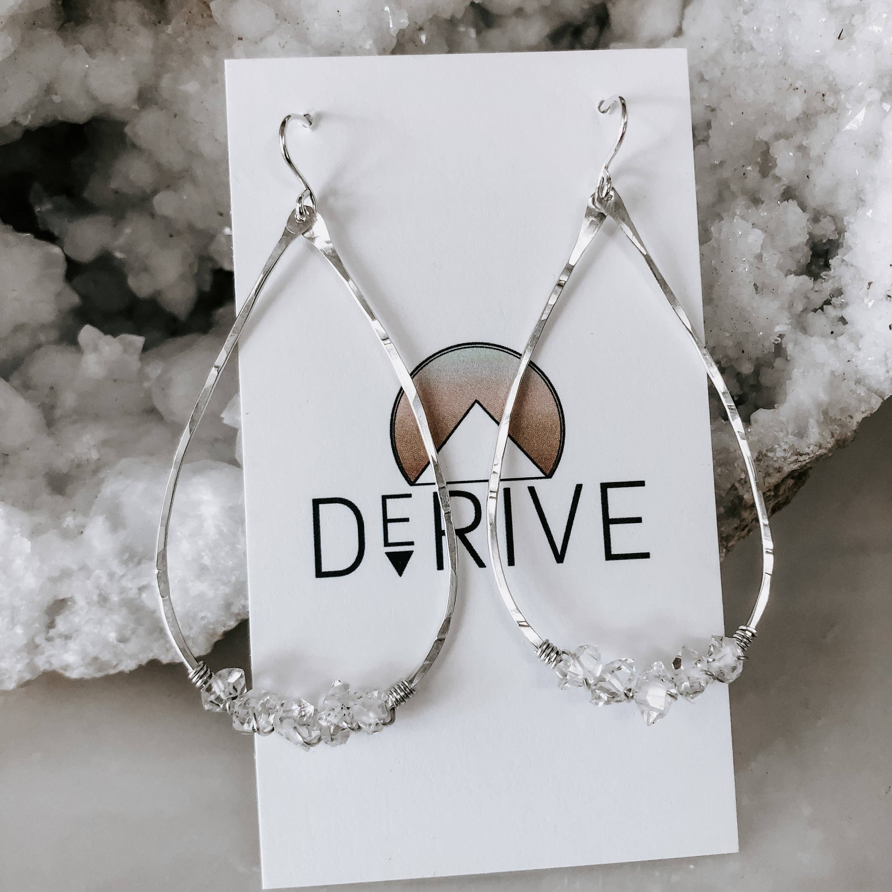 Herkimer Diamond Teardrop Earrings displayed elegantly - The perfect accessory for your next Netflix binge!