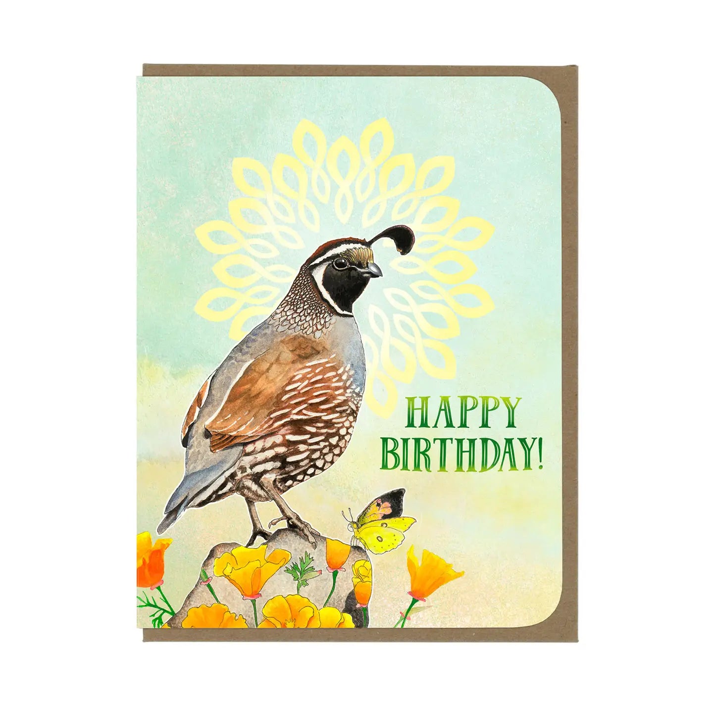 Happy Birthday Quail Greeting Card